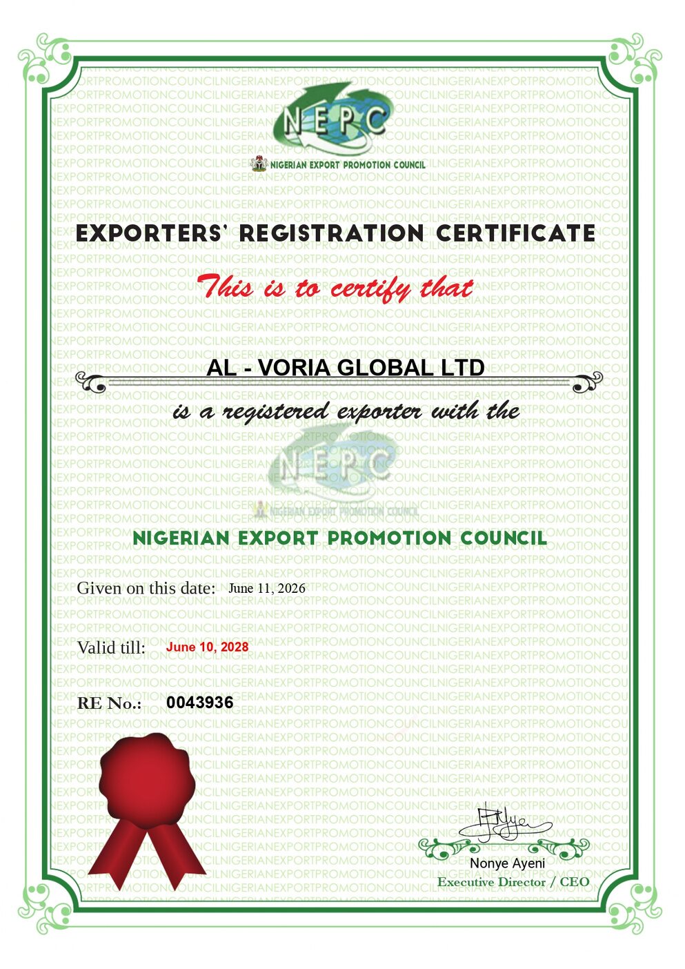 Exporters’ Registration